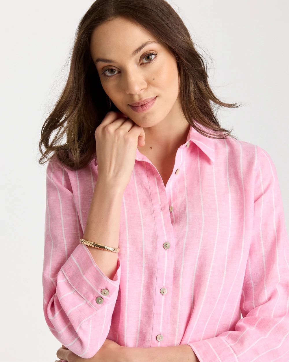 No Iron™ Linen Striped Shirt | Chico's